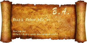 Buzi Adorján névjegykártya